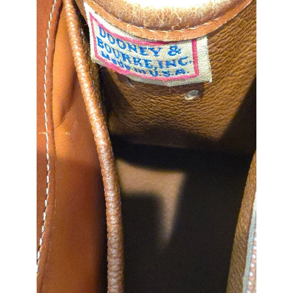 Vintage Dooney & Bourke Pebbled Leather Satchel Handbag - Made In USA - Picture 14 of 16